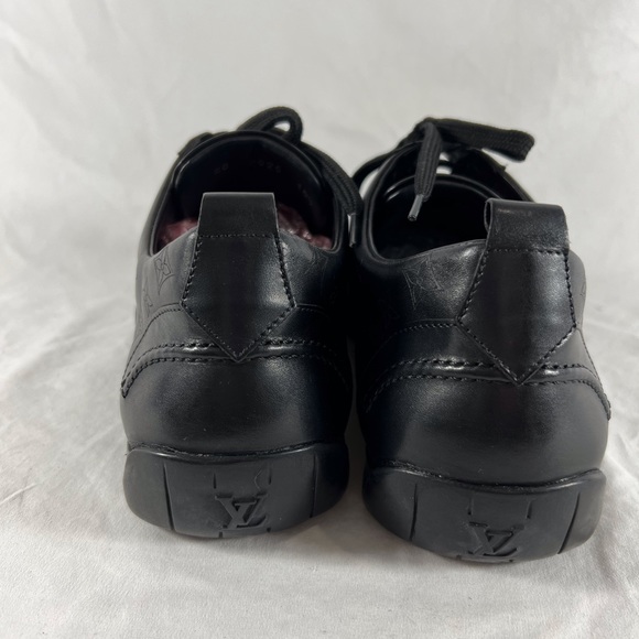 LOUIS VUITTON Monogram Black Leather Mens Logo sneakers Marked as 10.5 11.5US - Picture 14 of 15